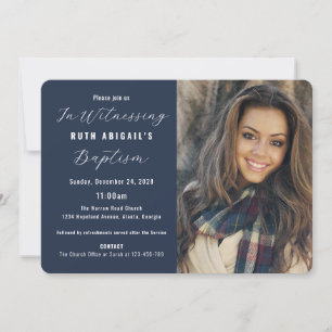 Modern Adult Baptism Custom Photo Invitation
