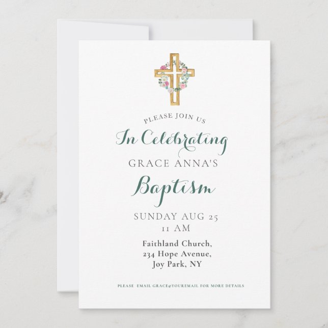 Modern Adult Baptism Invitation (Front)