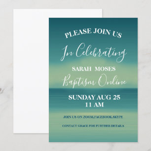 Modern Adult Baptism Personalised Invitation