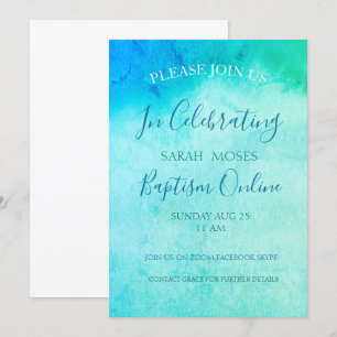 Modern Adult Baptism Personalised Invitation