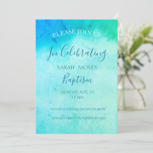 Modern Adult Baptism Personalised Invitation