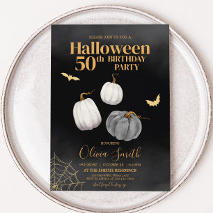 Modern Adult Halloween Birthday Party Invitation