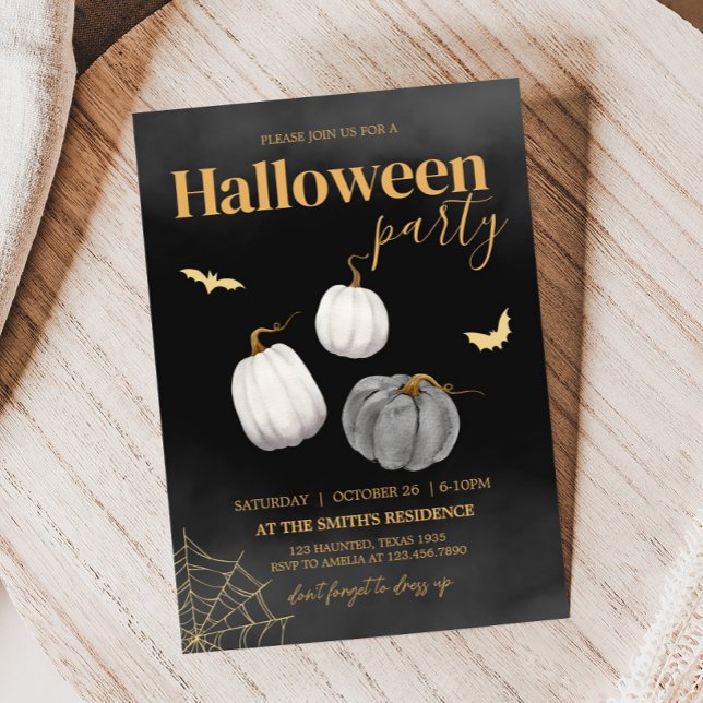 Modern Adult Halloween Party Invitation (Adult Modern Halloween Party Invitation)