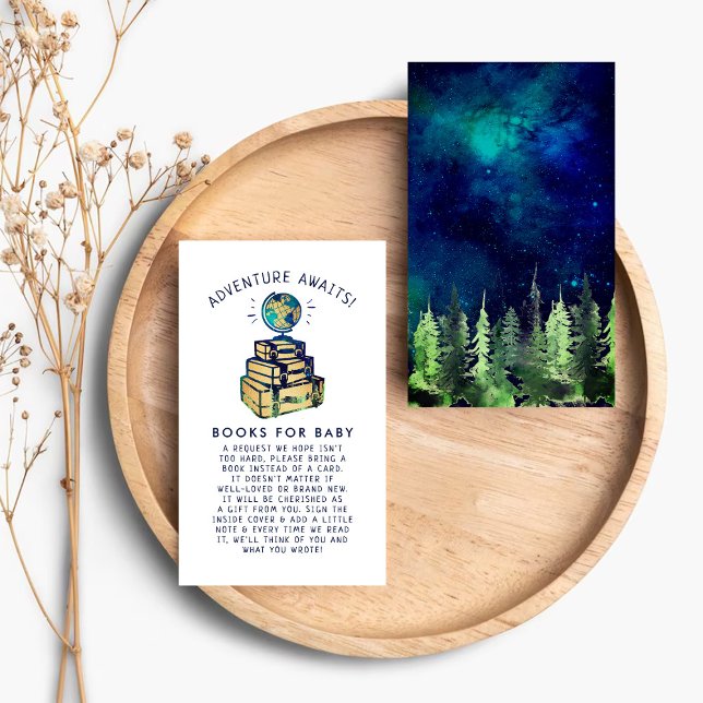 Modern Adventure Travel Globe Baby Shower Book Enclosure Card (Creator Uploaded)