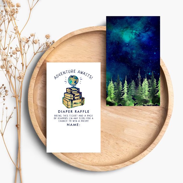 Modern Adventure Travel Globe Baby Shower Diaper Enclosure Card (Creator Uploaded)