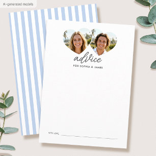 Modern Advice Cards Bridal Shower Photo Blue