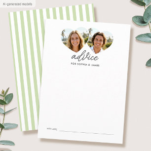 Modern Advice Cards Bridal Shower Photo Green