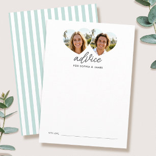 Modern Advice Cards Bridal Shower Photo Teal