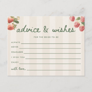 Modern "Advice & Wishes" Market Bridal Shower Enclosure Card