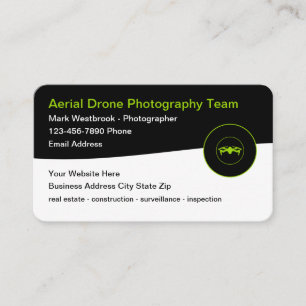 Modern Aerial Drone Photography New Business Cards