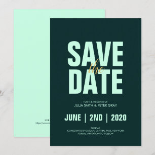 Modern Aero Blue Poster Style Save The Date Invitation