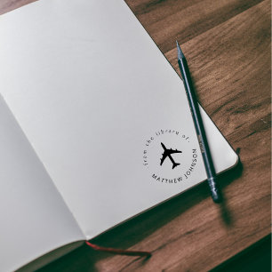Modern Aeroplane Custom Name Traveller Book Self-inking Stamp