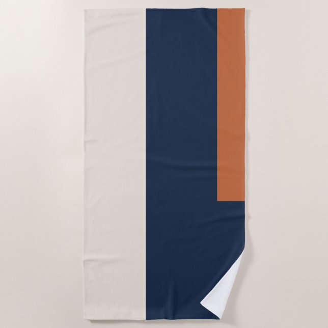 Modern Aesthetic Abstract Colour Block Beach Towel (Front)