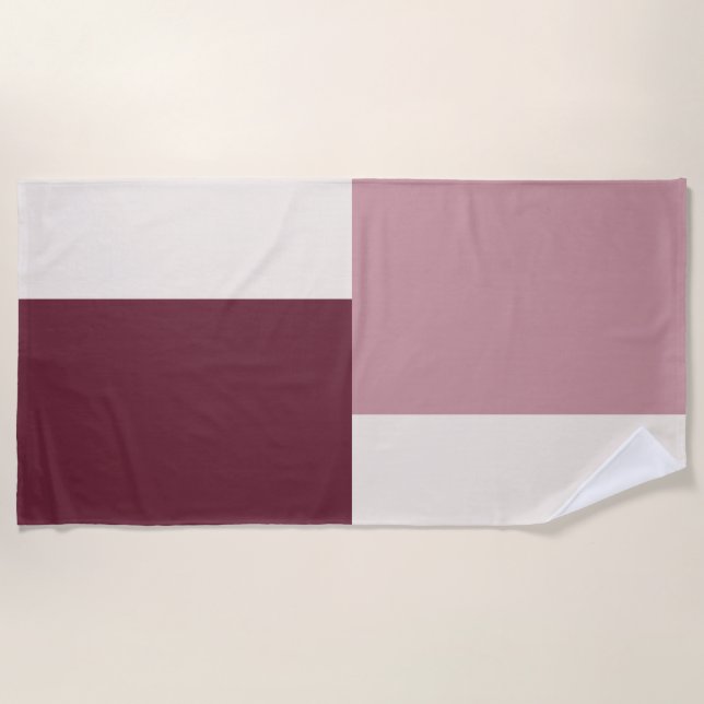 Modern Aesthetic Abstract Colour Block Beach Towel (Front)