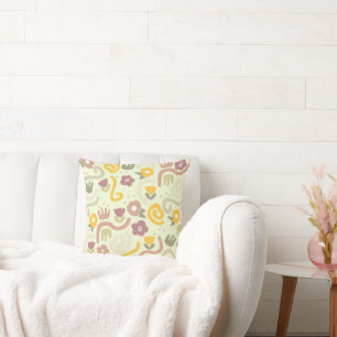 Modern Aesthetic Abstract Flower Pattern Cushion