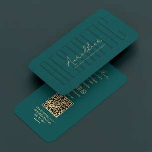 Modern Aesthetic Beautician Aesthetician Teal  Business Card