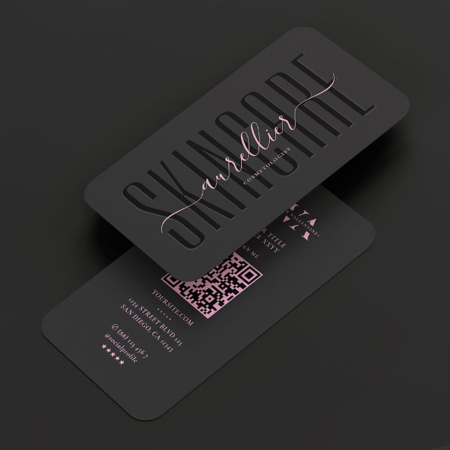 Modern Aesthetic Black Pink Skincare Business Card (Modern Aesthetic Black Pink Skincare Business Card
)