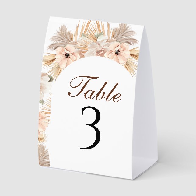 Modern Aesthetic Boho Half Arch Table Number (Front)