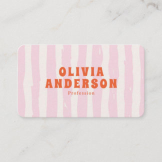 Modern Aesthetic Business Card - Pastel Pink Strip