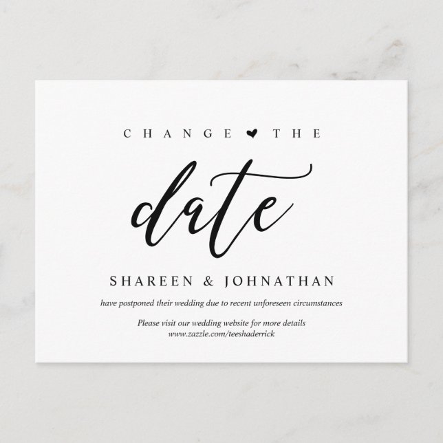 Modern Aesthetic, Change the date, Party postponed Postcard (Front)