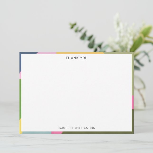 Modern Aesthetic Colourful Abstract Personalised Thank You Card (Standing Front)