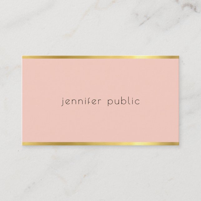 Modern Aesthetic Design Elegant Colour Gold Clean Business Card (Front)