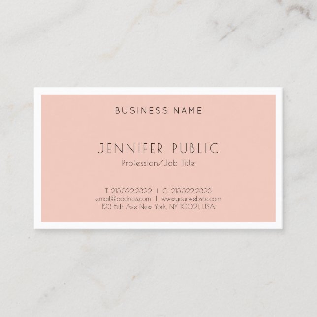 Modern Aesthetic Elegant Simple Plain Trendy Business Card (Front)