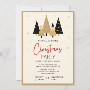 Modern Aesthetic Family Christmas Party Invitation