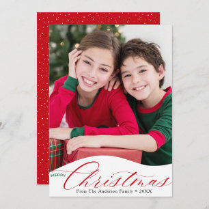 Modern Aesthetic Merry Christmas Photo Holiday Card