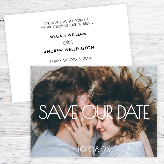 Modern Aesthetic photo wedding  Save The Date (Creator Uploaded)