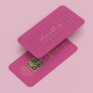 Modern Aesthetic Pink Gold Aesthetician Business Card