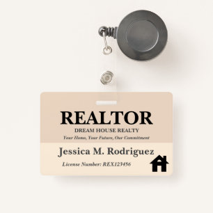 Modern Aesthetic Realtor Real Estate Name ID Badge