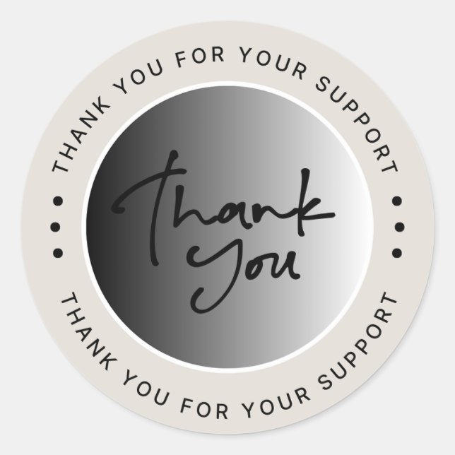 Modern Aesthetic Thank You Sticker (Front)