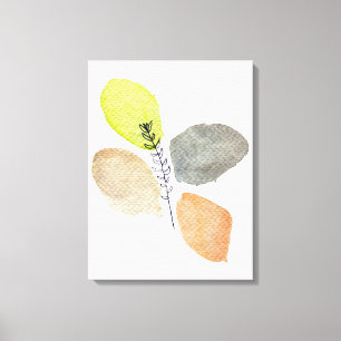 Modern Aesthetic watercolor leaf Canvas Print