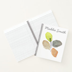 Modern Aesthetic watercolor leaf Notebook