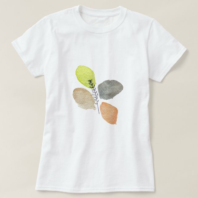 Modern Aesthetic watercolor leaf T-Shirt (Design Front)