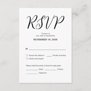 Modern aesthetic, Wedding Dinner RSVP, Respond Enclosure Card