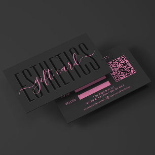 Modern Aesthetician Beautician Pink Black Gift Car Appointment Card