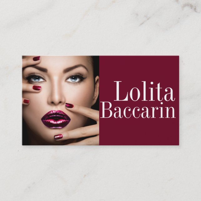 Modern Aesthetician Salon & Spa Makeup Artist Business Card (Front)