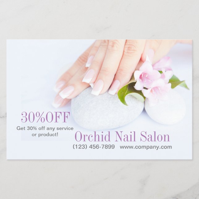 Modern Aesthetician SPA Nail Salon Price Lists Flyer (Front)