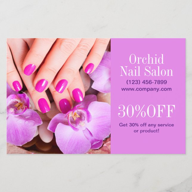 Modern Aesthetician SPA Nail Salon Price Lists Flyer (Front)