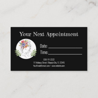 Modern Aesthetician Stylist Spa Elegant Chic Flora Appointment Card