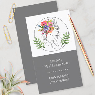 Modern Aesthetician Stylist Spa Elegant Chic Flora Business Card
