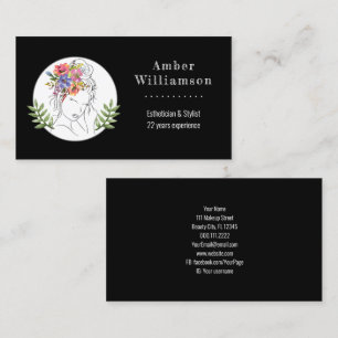 Modern Aesthetician Stylist Spa Elegant Chic Flora Business Card