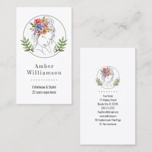 Modern Aesthetician Stylist Spa Elegant Chic Flora Business Card