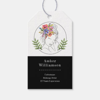 Modern Aesthetician Stylist Spa Elegant Chic Flora Gift Tags