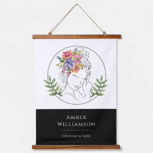 Modern Aesthetician Stylist Spa Elegant Chic Flora Hanging Tapestry