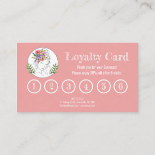 Modern Aesthetician Stylist Spa Elegant Chic Flora Loyalty Card