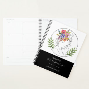 Modern Aesthetician Stylist Spa Elegant Chic Flora Planner