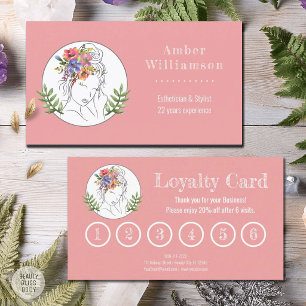 Modern Aesthetician Stylist Spa Elegant Woman Loyalty Card
